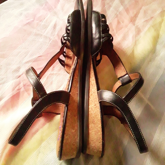 Indigo By Clarks Women size12 Leather WedgeSandals - Picture 9 of 13